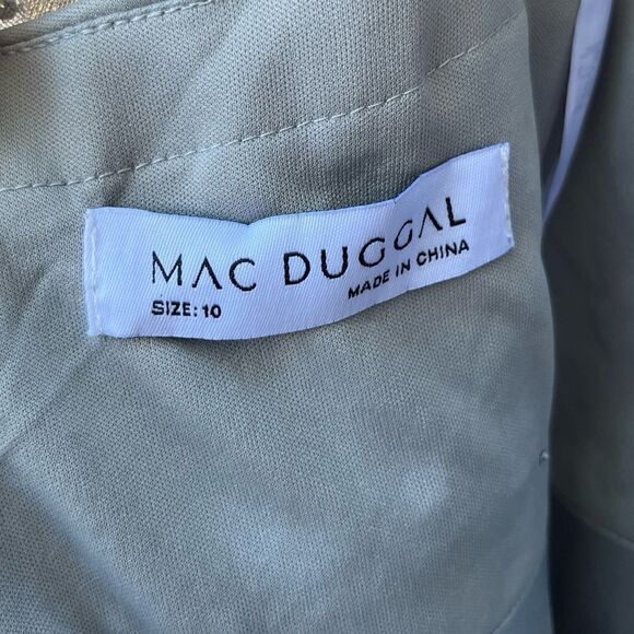 Mac Duggal HIGH NECK ABOVE ELBOW SLEEVE EMBELLISHED A LINE DRESS size 10 NWT - Picture 5 of 10